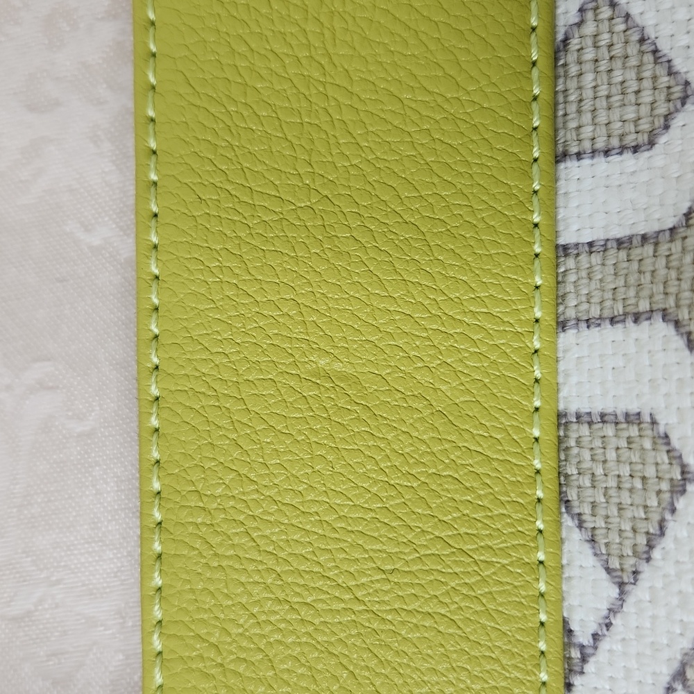 Spartina 449 Veranda Day tote shoulder purse lime green beige coastal leather - Picture 7 of 10